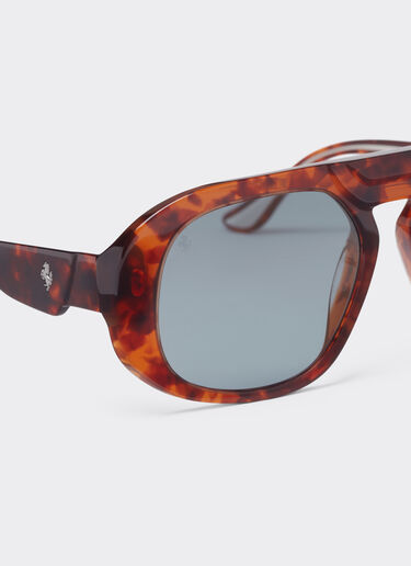 Ferrari Ferrari sunglasses in brown tortoiseshell acetate with polarised blue lenses Brown LA02Yf