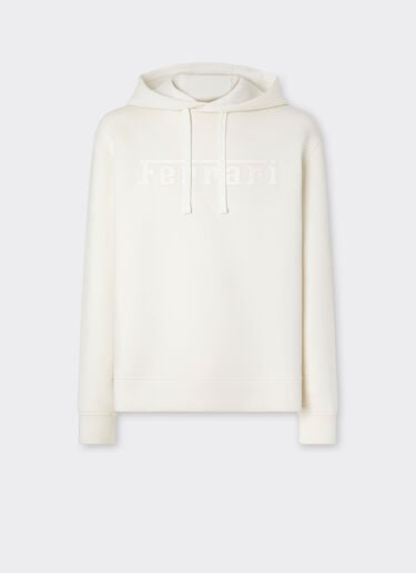 Hooded sweatshirt in scuba Ferrari Hooded sweatshirt in scuba Ivory 49280f