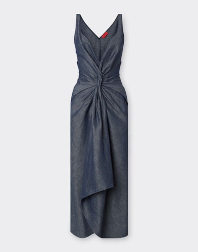 Ferrari Abito midi in tricotina effetto denim Denim Scuro 22446f