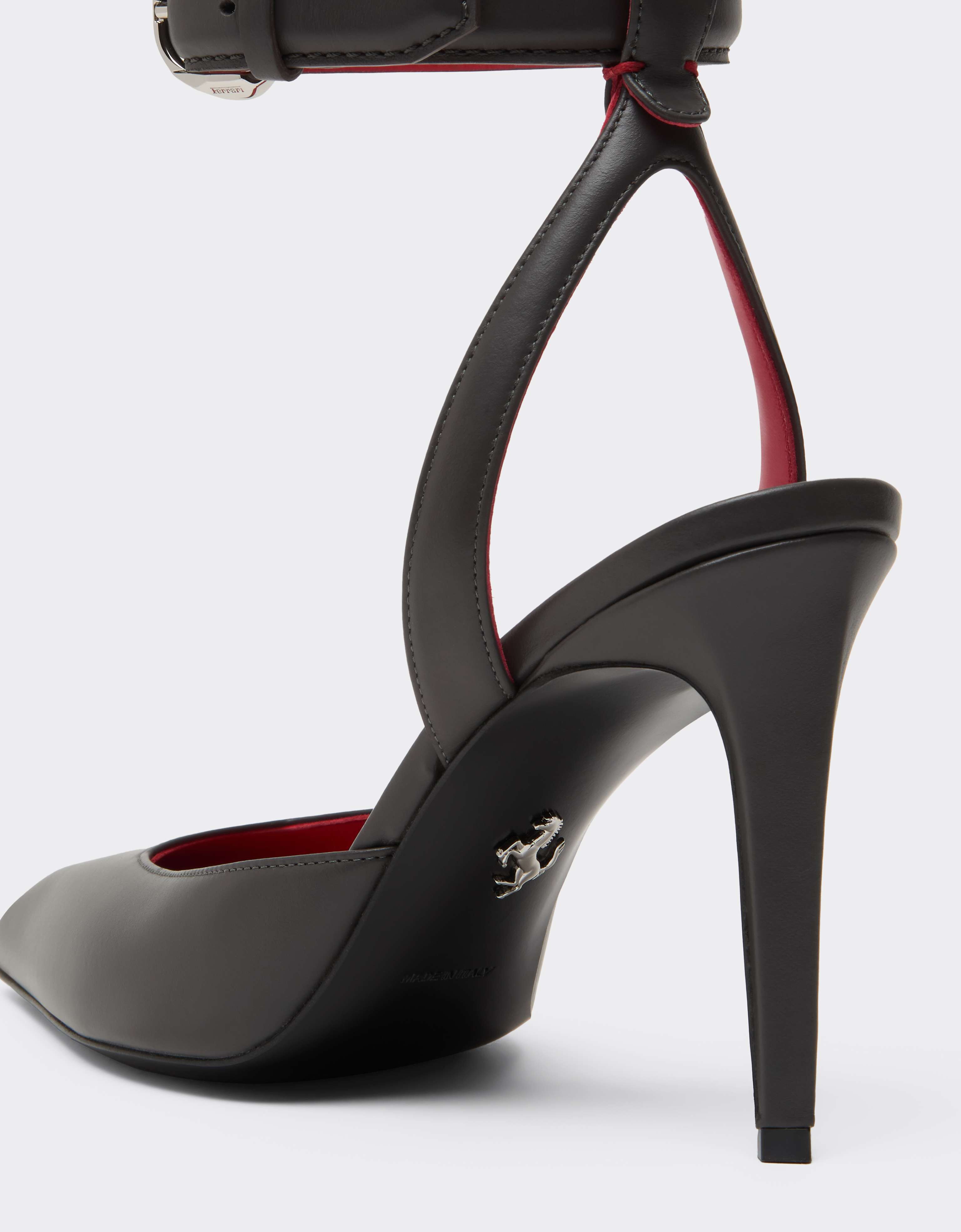 Leather Heeled Sandal Ferrari Leather Heeled Sandal Antracite CSWSA0011XL00003f