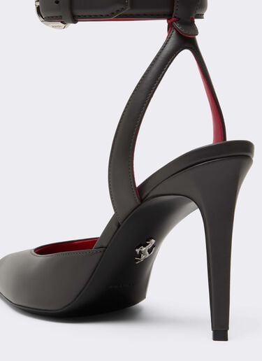 Leather Heeled Sandal Ferrari Leather Heeled Sandal Antracite CSWSA0011XL00003f