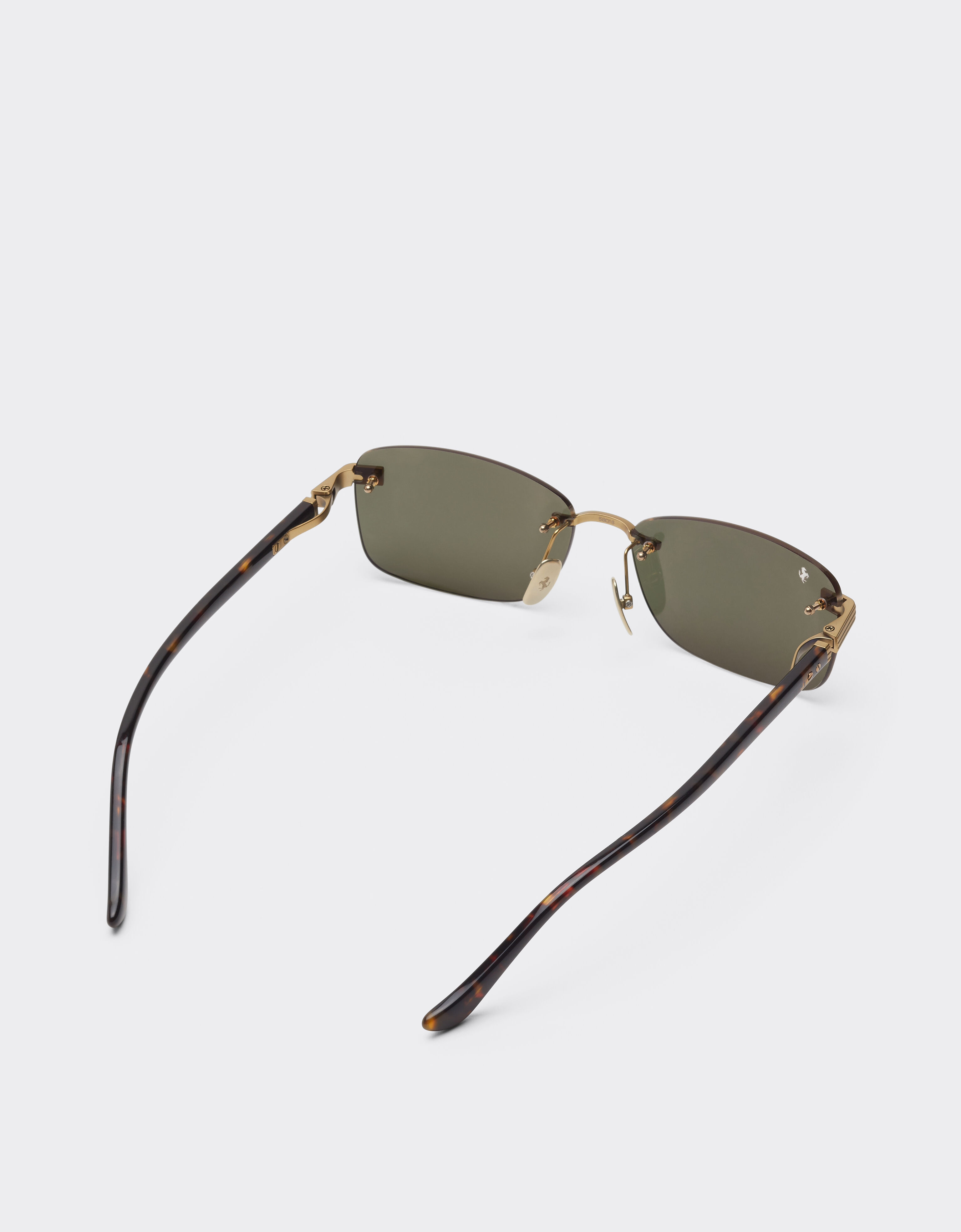 Ferrari Ferrari sunglasses in matte gold titanium and acetate with transparent gold mirrored lenses Oro LA0L9f