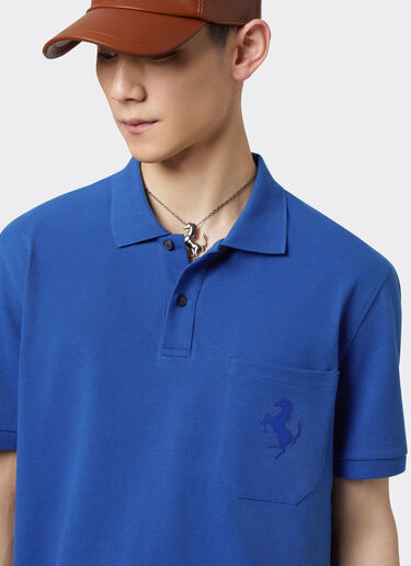 Ferrari Cotton polo shirt with prancing horse Antique Blue 20132f