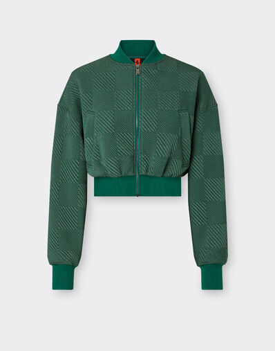 Ferrari Bomber jacket in 3D-effect jersey Ficus Green 21994f
