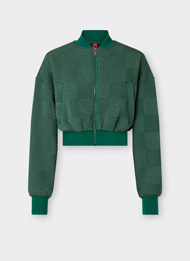 Ferrari Chaqueta bomber de punto efecto 3D Verde Ficus 21994f