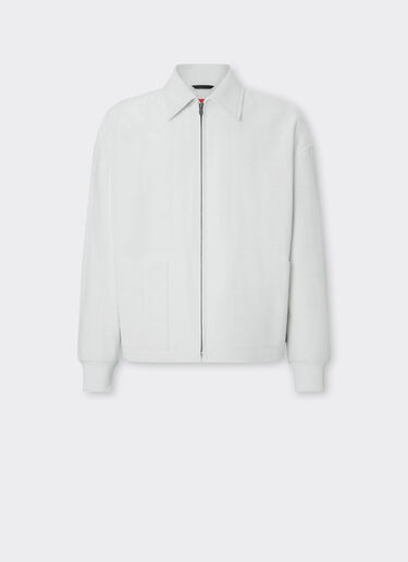Ferrari Bomber in liquid leather Bianco Ottico 21774f