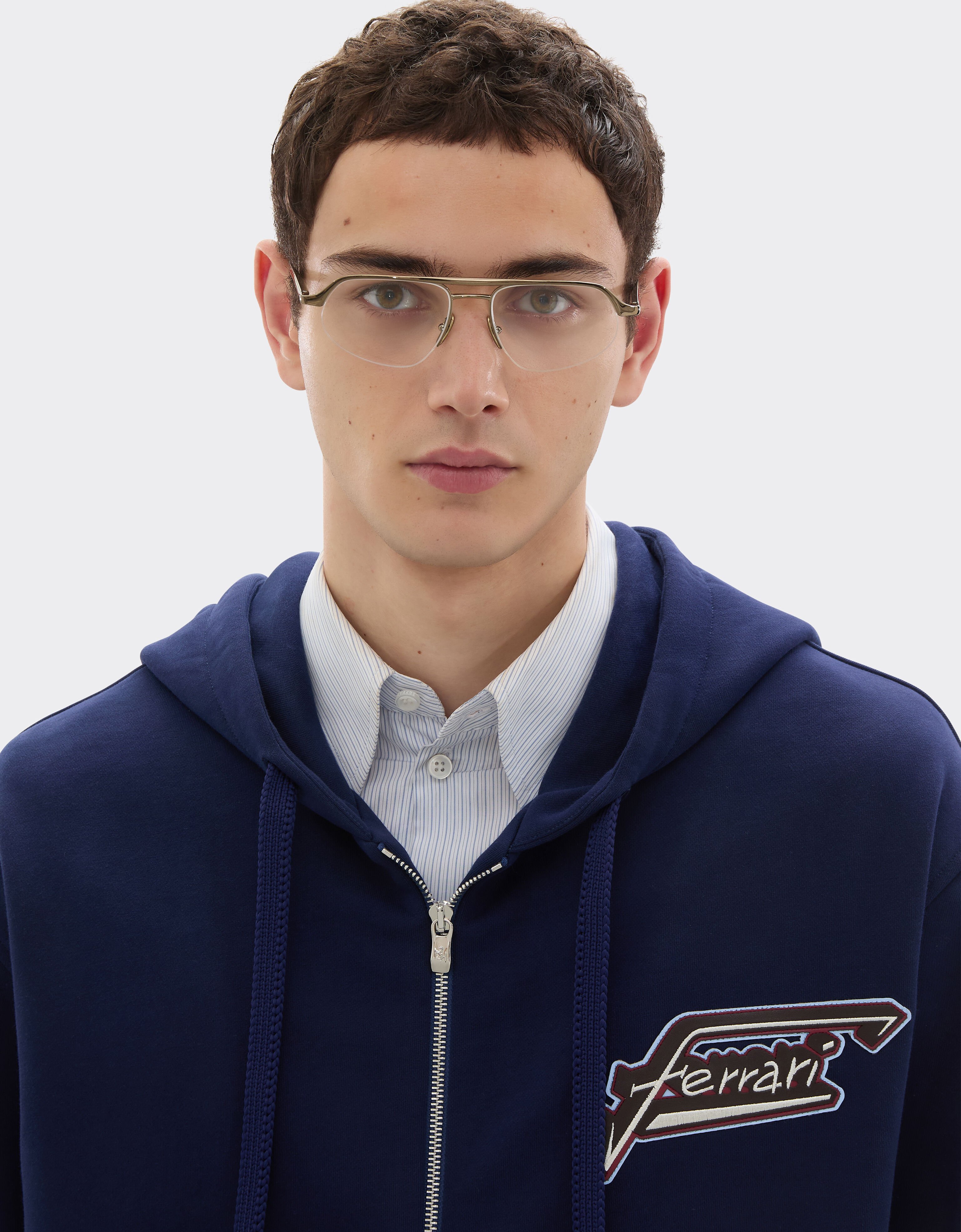 Ferrari Cotton sweatshirt with zip and Ferrari patch Ultramarine 50823f