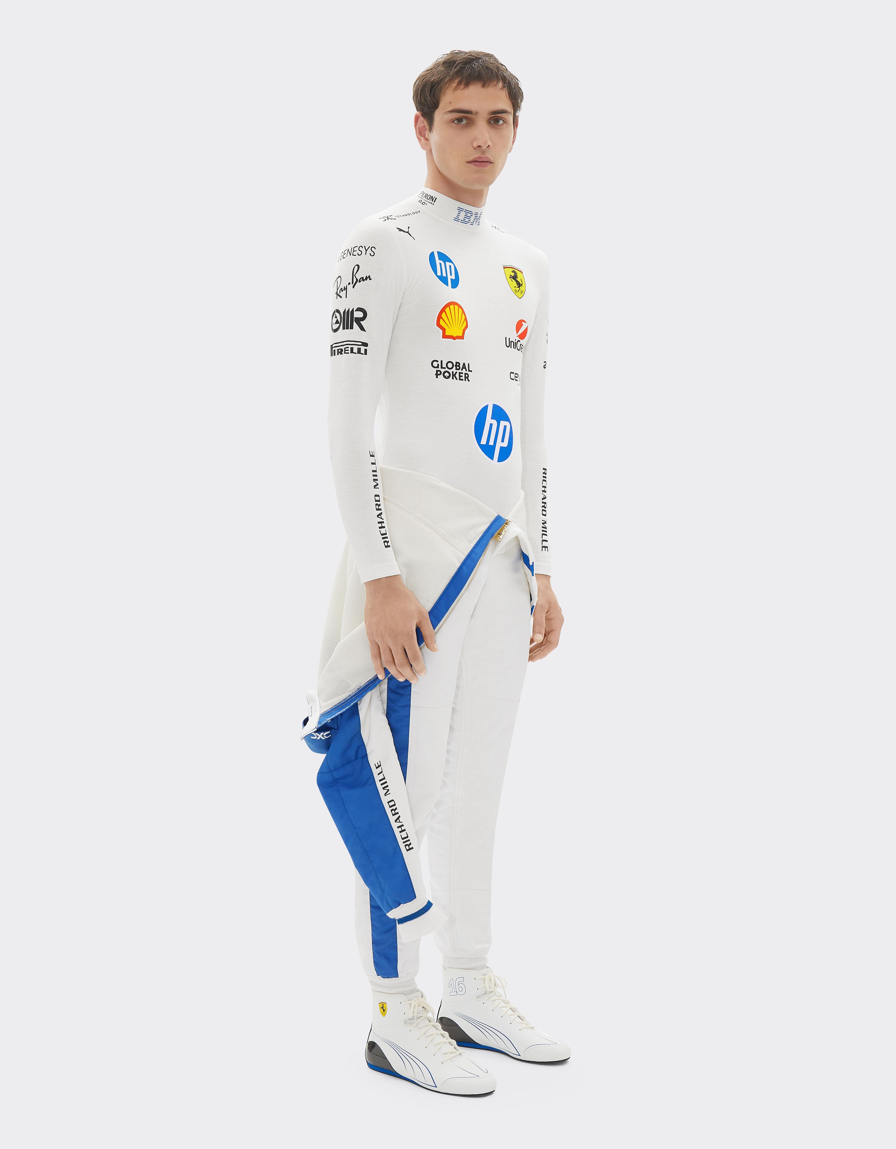 Ferrari Puma for Scuderia Ferrari Lewis Hamilton racing undersuit Optical White LA09Ef