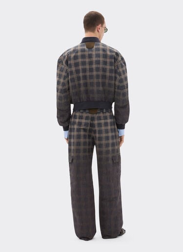 Bomber in chiné check printed nylon Ferrari Bomber in chiné check printed nylon Mahogany 22654f