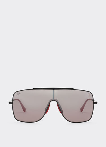 Ferrari Ray-Ban für Scuderia Ferrari RB3697MF aus schwarzem Metall mit violettem, verspiegeltem Glas Schwarz F1504f