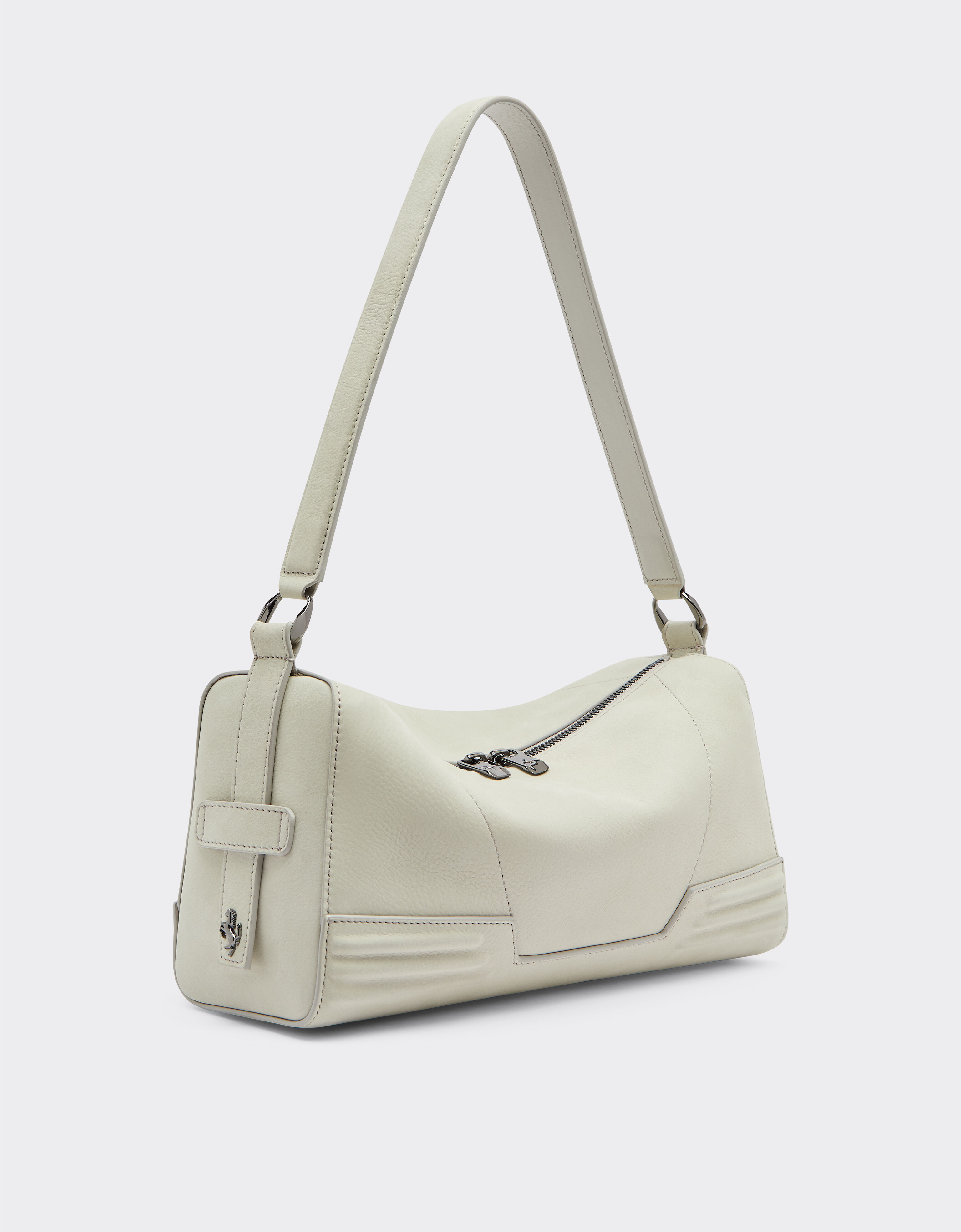 Ferrari Ferrari GT soft shoulder bag in nubuck leather Ecru 22118f
