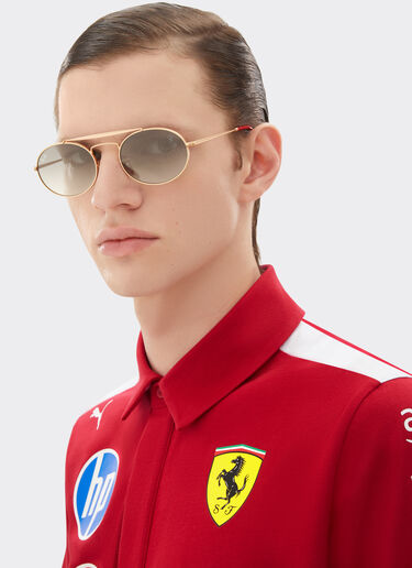 Ferrari Ray-Ban for Scuderia Ferrari RB3775M in rose gold metal with light grey gradient lenses Silver LA0EFf