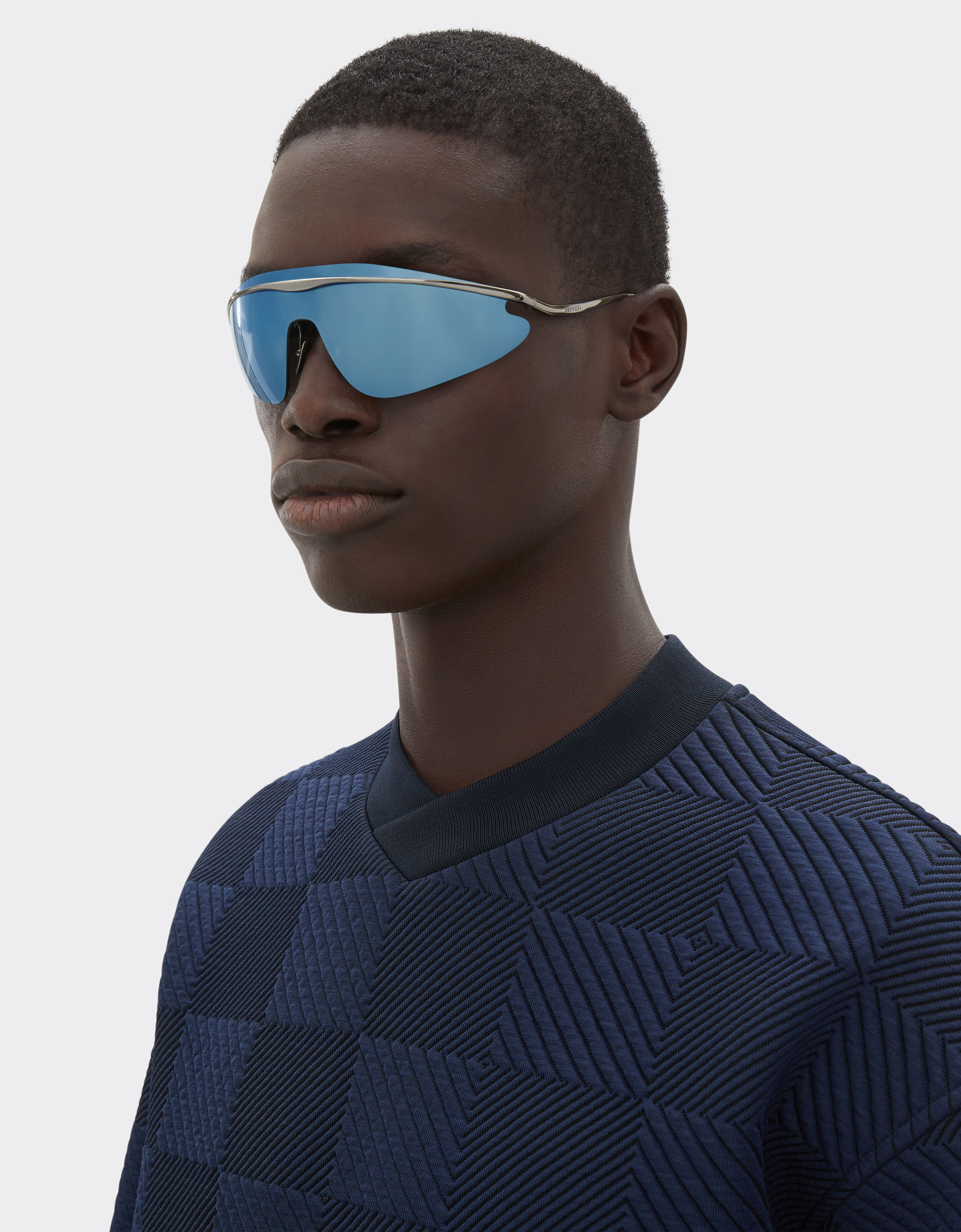 Ferrari Ferrari shield sunglasses in gunmetal grey with blue mirror lens Dark Grey F1531f