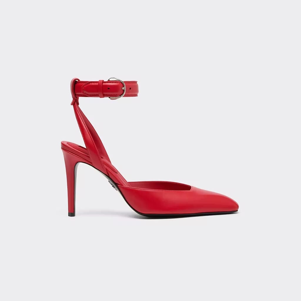 Leather Heeled Sandal Ferrari Leather Heeled Sandal Rosso Magma CSWSA0011XL00003f