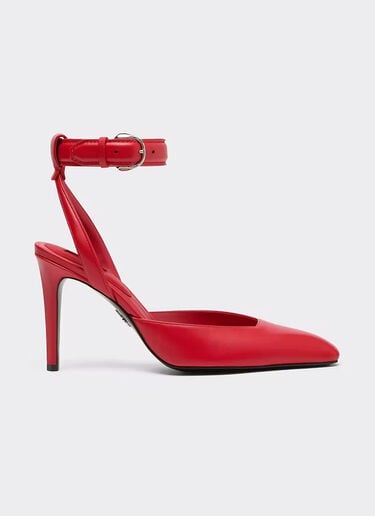 Leather Heeled Sandal Ferrari Leather Heeled Sandal Rosso Magma CSWSA0011XL00003f