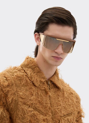 Limited Edition Ferrari metal and leather sunglasses with gold mirroredlens Ferrari Limited Edition Ferrari metal and leather sunglasses with gold mirroredlens Brown LA0F6f