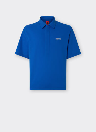 Ferrari Polo de algodón orgánico con logotipo Ferrari Azul Klein 21819f