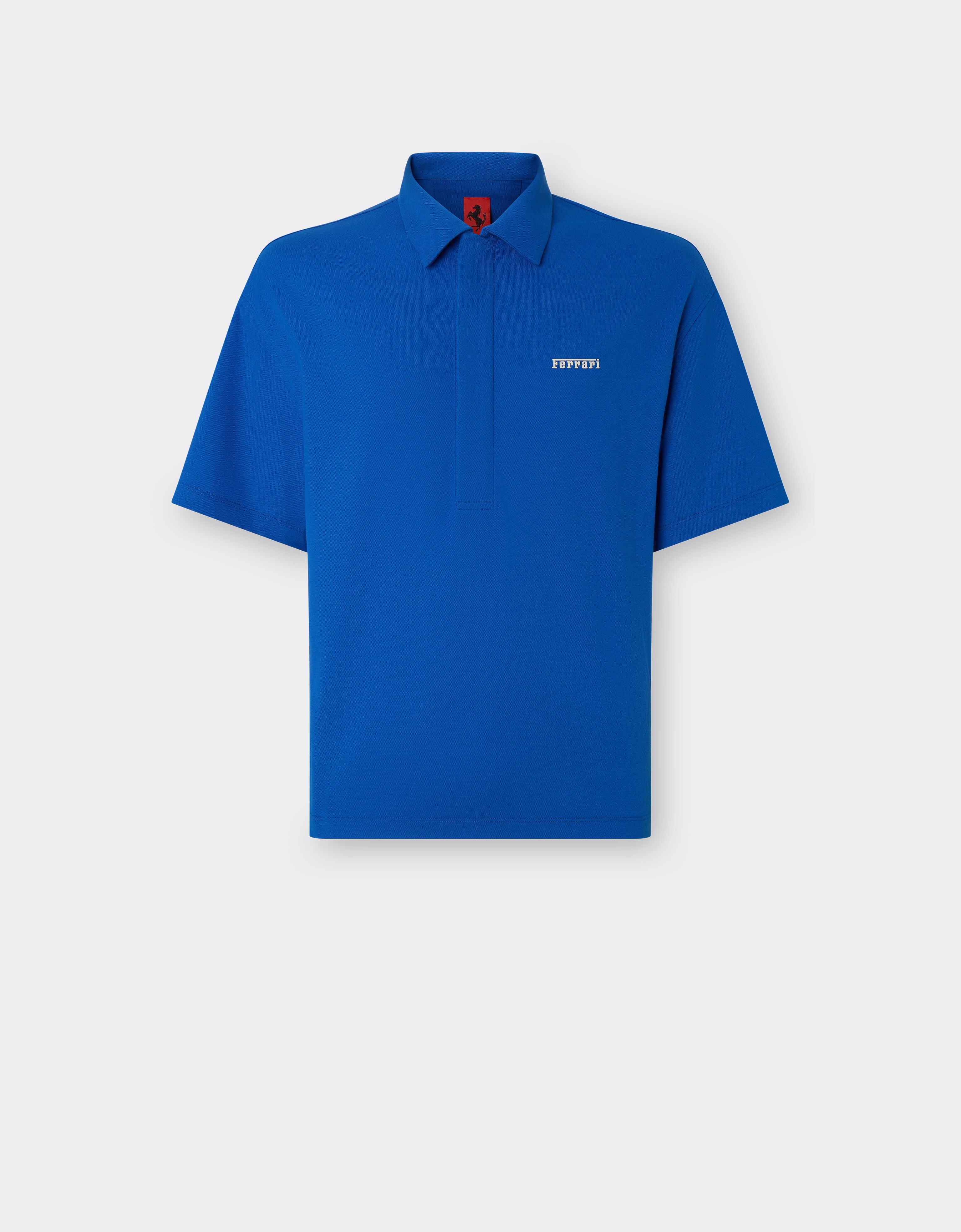Ferrari Polo de algodón orgánico con logotipo Ferrari Azul Klein 21819f