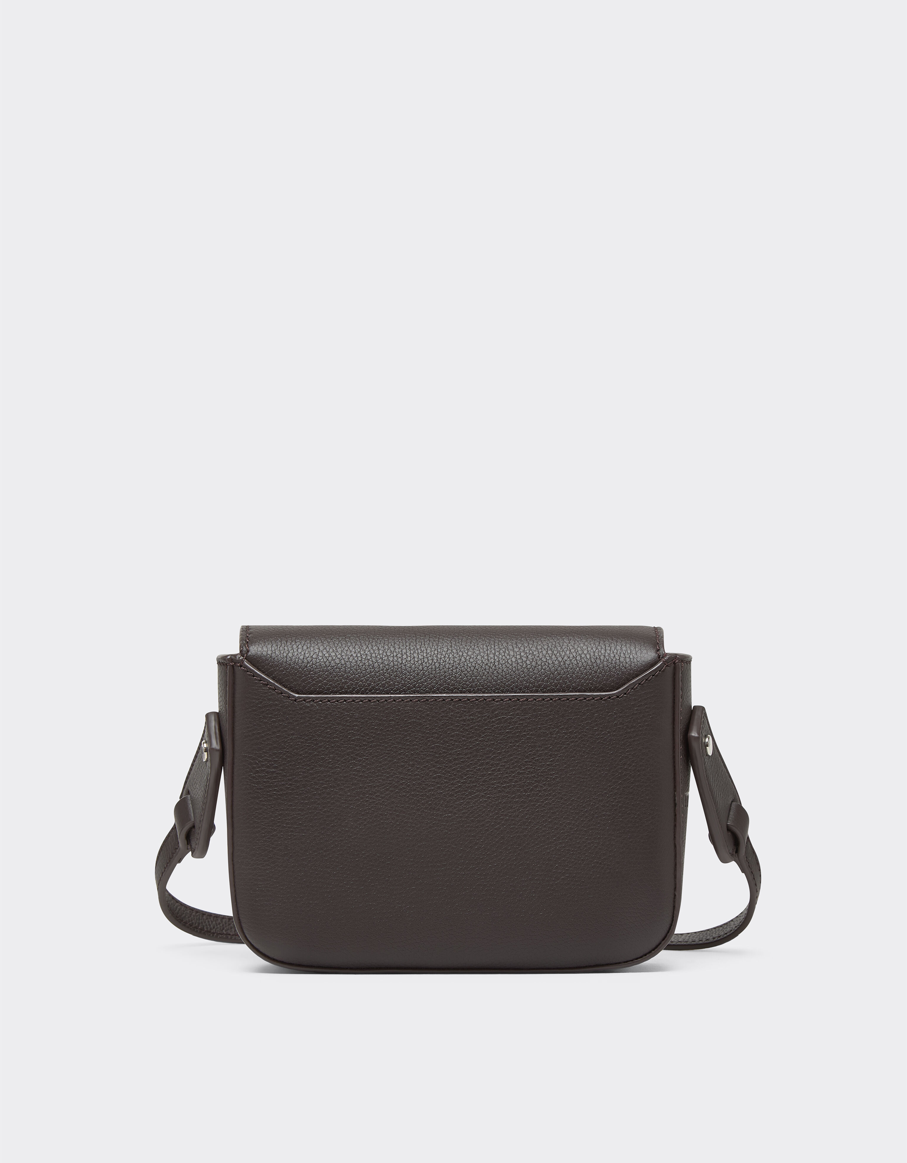 Ferrari Mini sac messenger en cuir grainé Dark brown 50582f