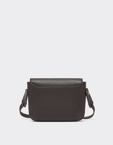 Ferrari Mini Messenger Bag in Hammered Leather Dark brown 50582f