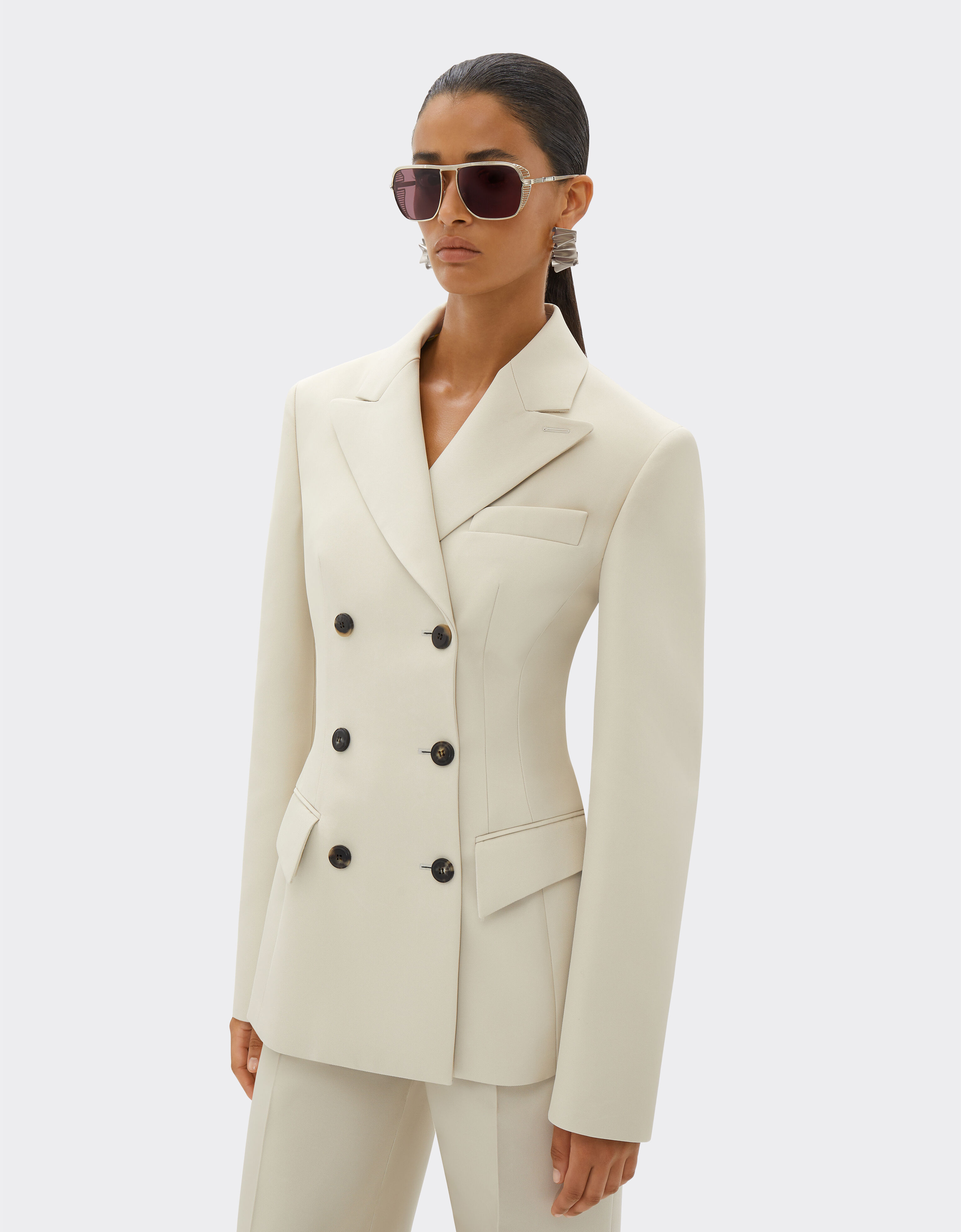 Ferrari Blazer in two-tone double-sided tech fabric Ecru 21755f