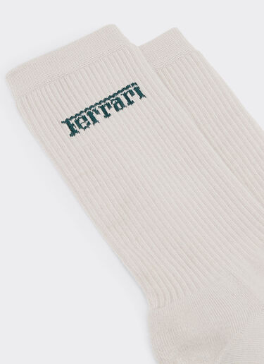 Ferrari Calcetines de algodón con logotipo jacquard Ecru 21922f