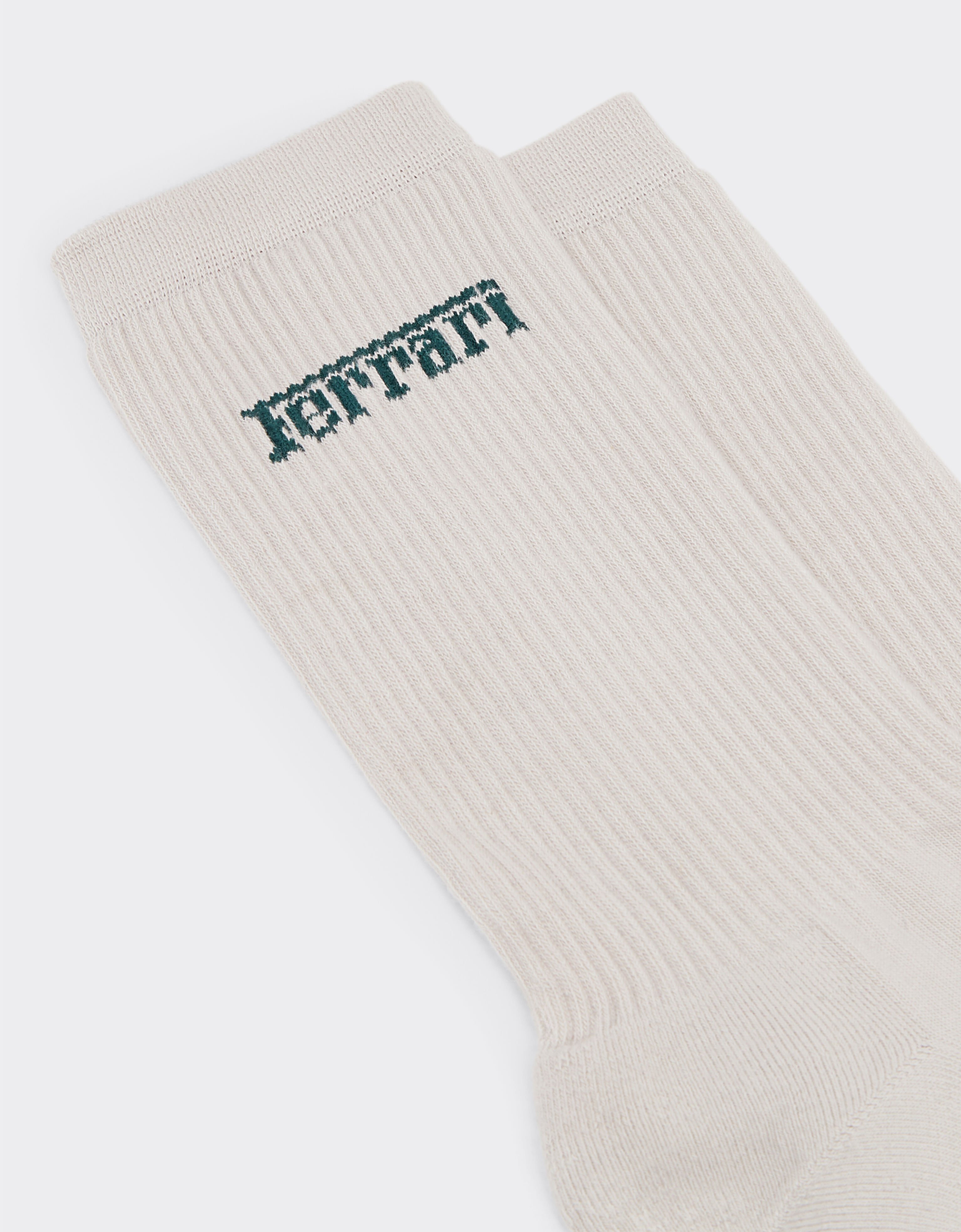 Ferrari Calcetines de algodón con logotipo jacquard Ecru 21922f