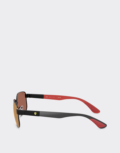 Ferrari Ray-Ban pour Scuderia Ferrari RB8329M en métal noir avec verres marron miroir rouge foncé Nero LA0JWf