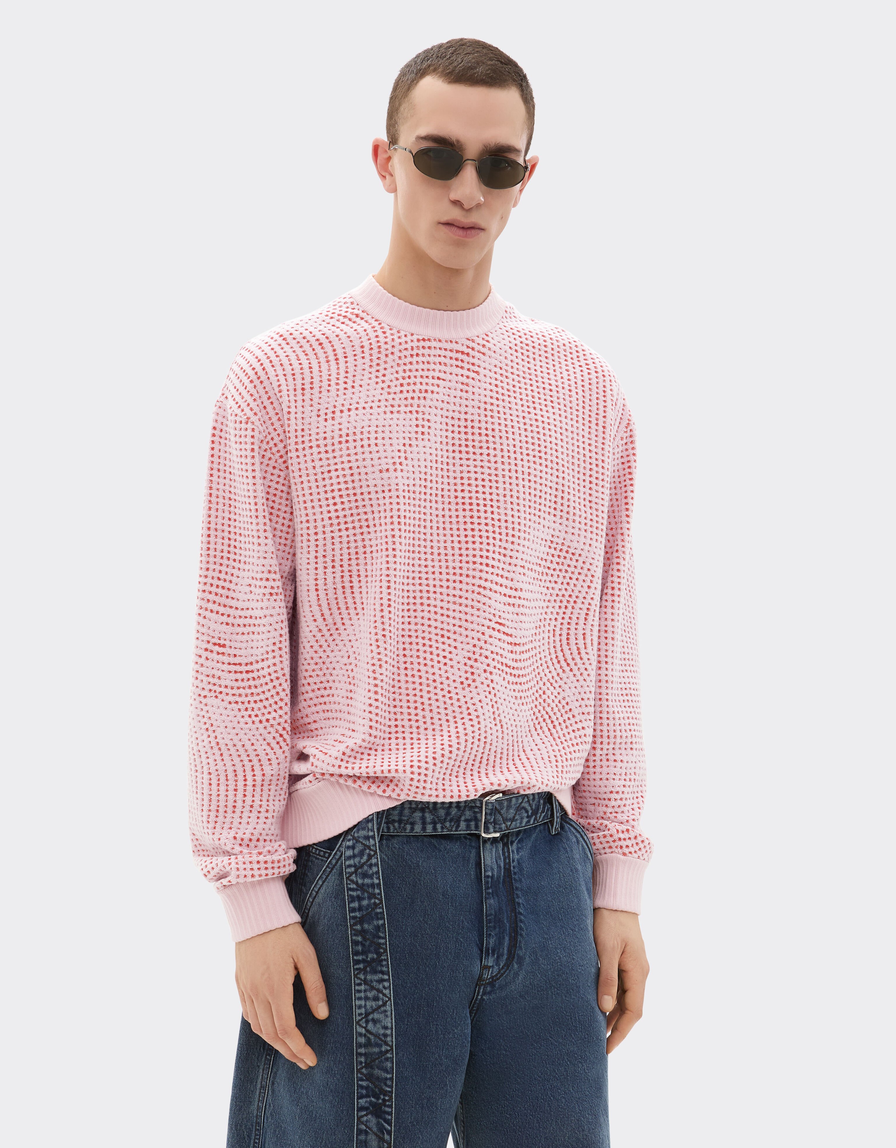 Ferrari Sweatshirt in terry jacquard with Cavallino Dots pattern Wisteria 22750f