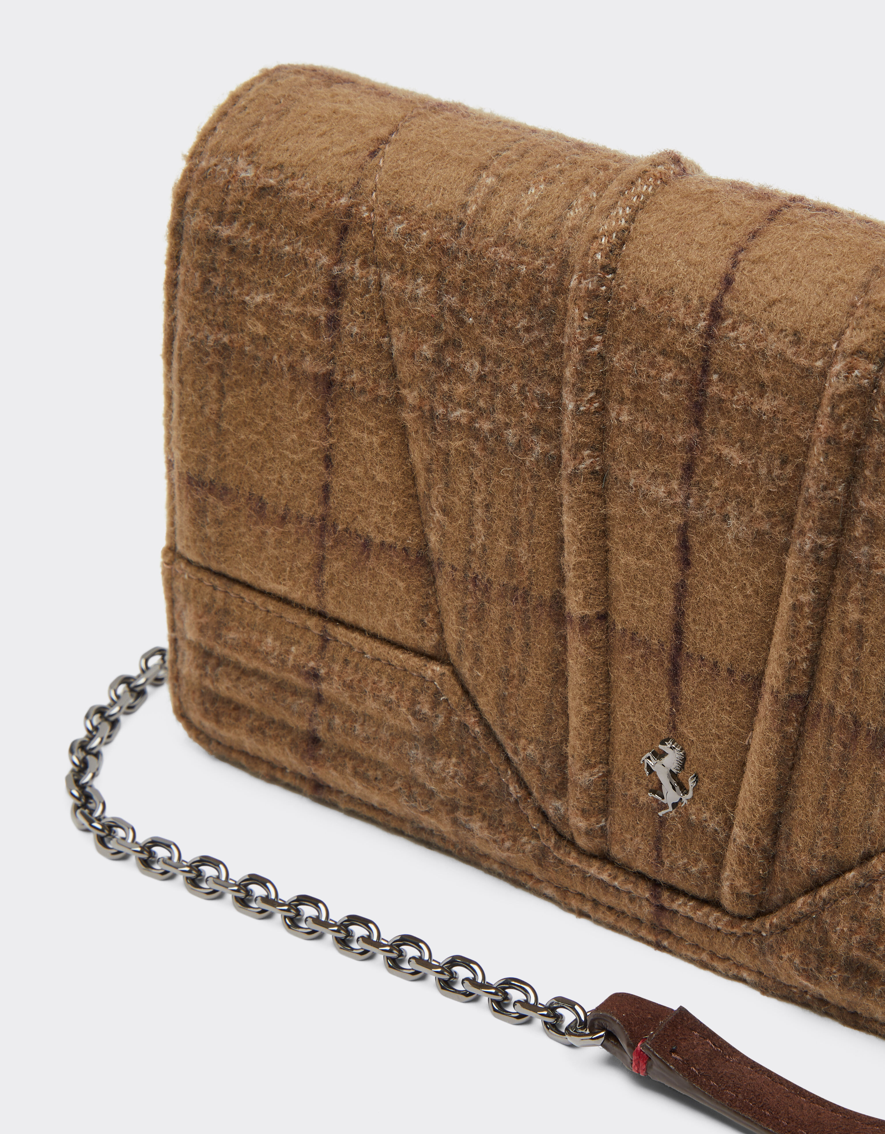 Ferrari Ferrari GT tartan wallet with chain strap Espresso 49273f