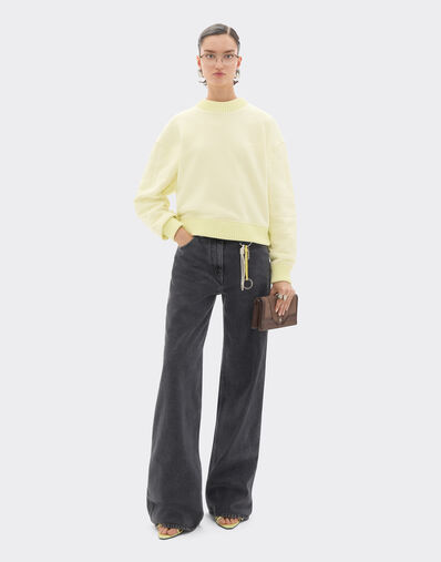 Ferrari Sweat-shirt en coton et cachemire Jaune Iris 49941f