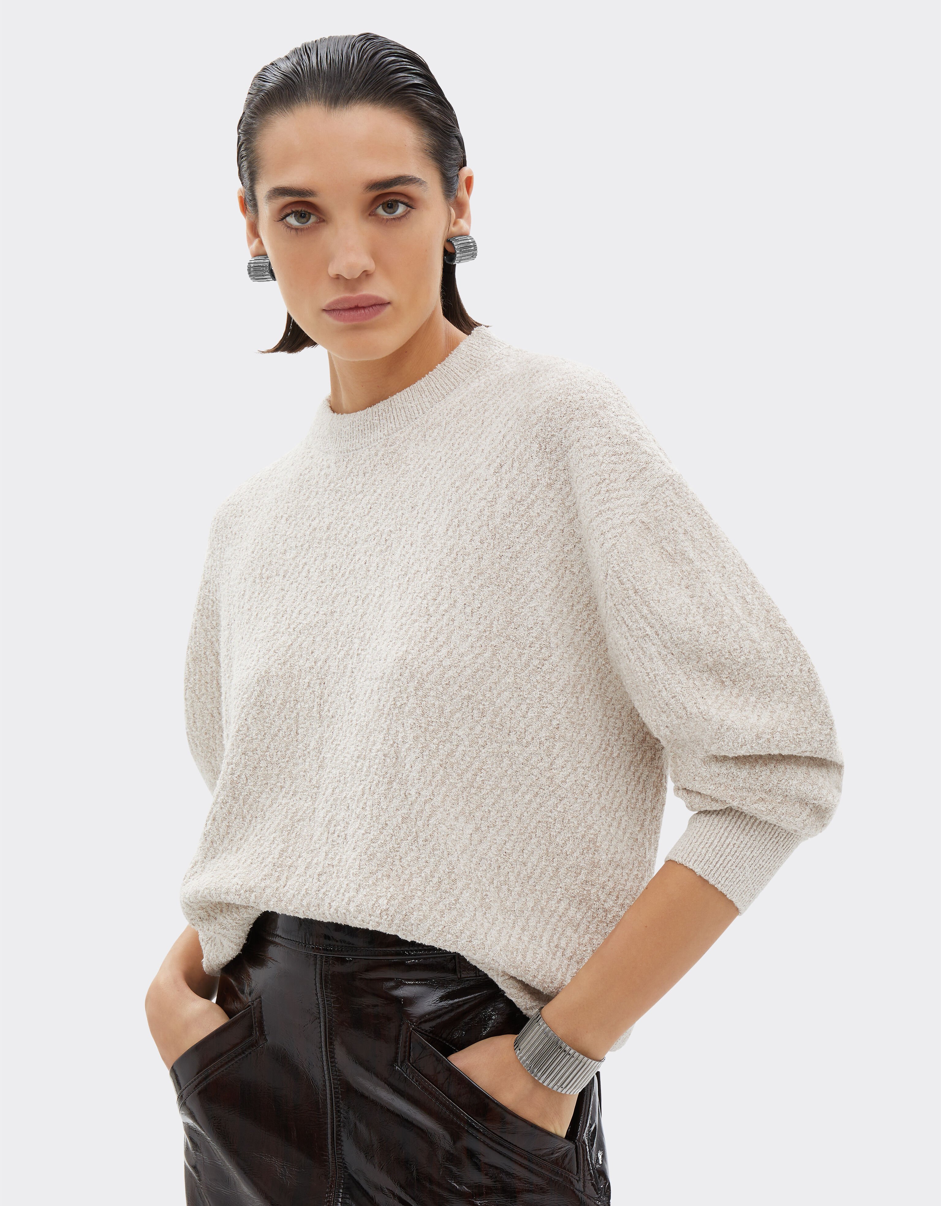 Cotton blend crew neck jumper