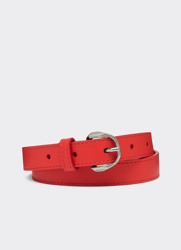 Ferrari Thin leather belt with Prancing Horse detail Rosso Corsa 20675f