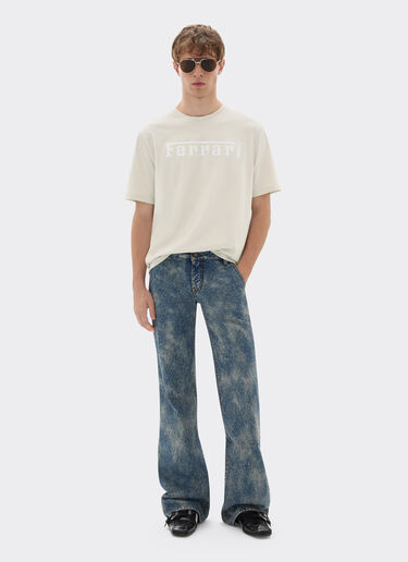 Ferrari Cotton T-shirt with Ferrari logo Chalk 21179f