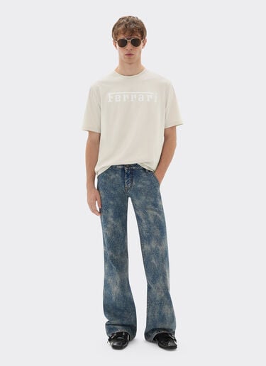 Cotton T-shirt with Ferrari logo Ferrari Cotton T-shirt with Ferrari logo Chalk 21179f