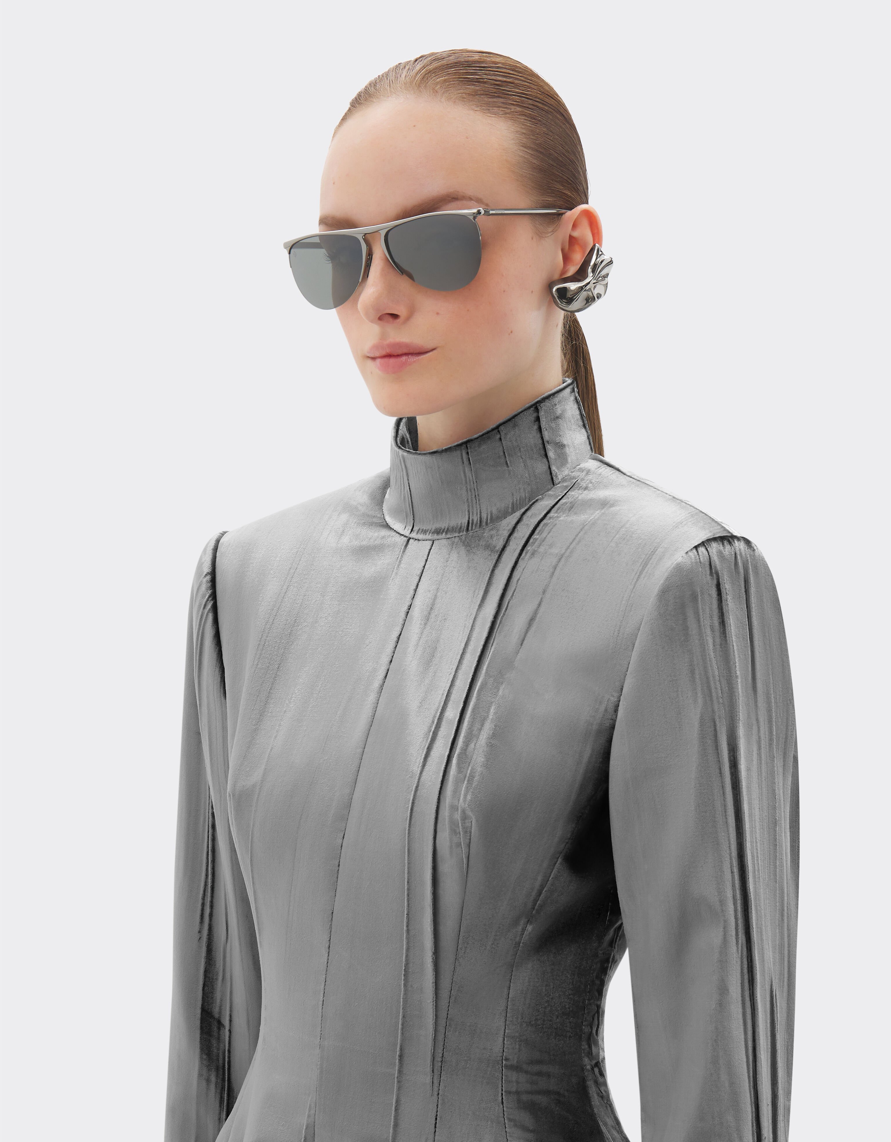Ferrari Lunettes de soleil Ferrari gunmetal avec verres miroir argentés Gris foncé F1532f