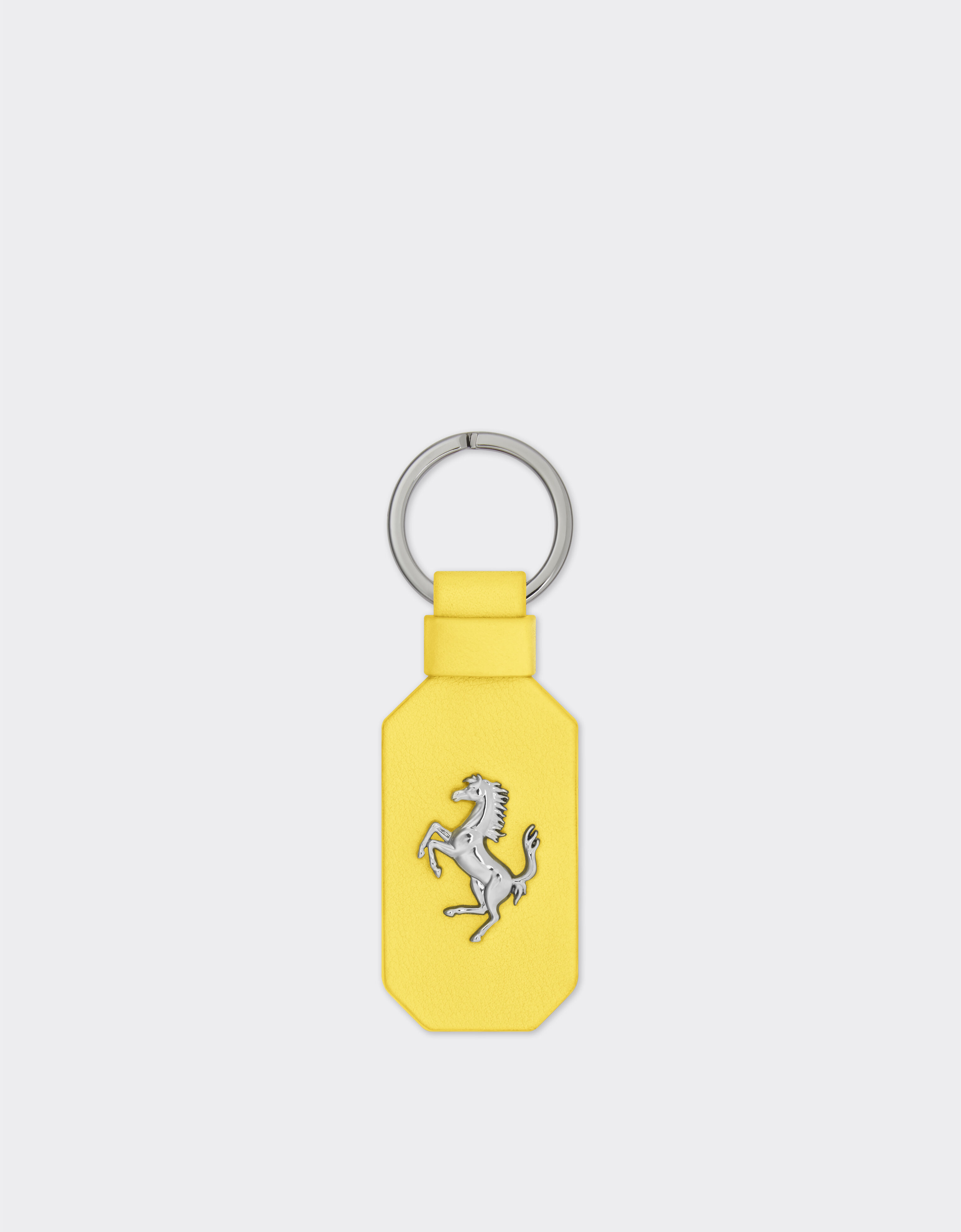 Leather keyring with Prancing Horse Ferrari Leather keyring with Prancing Horse Giallo Modena 22049f