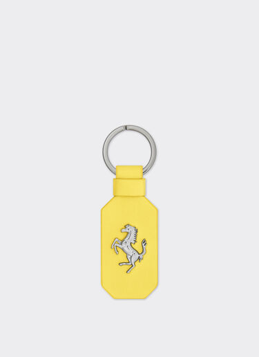 Leather keyring with Prancing Horse Ferrari Leather keyring with Prancing Horse Giallo Modena 22049f