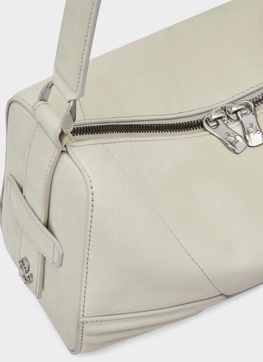 Ferrari Ferrari GT soft shoulder bag in nubuck leather Ecru 22118f