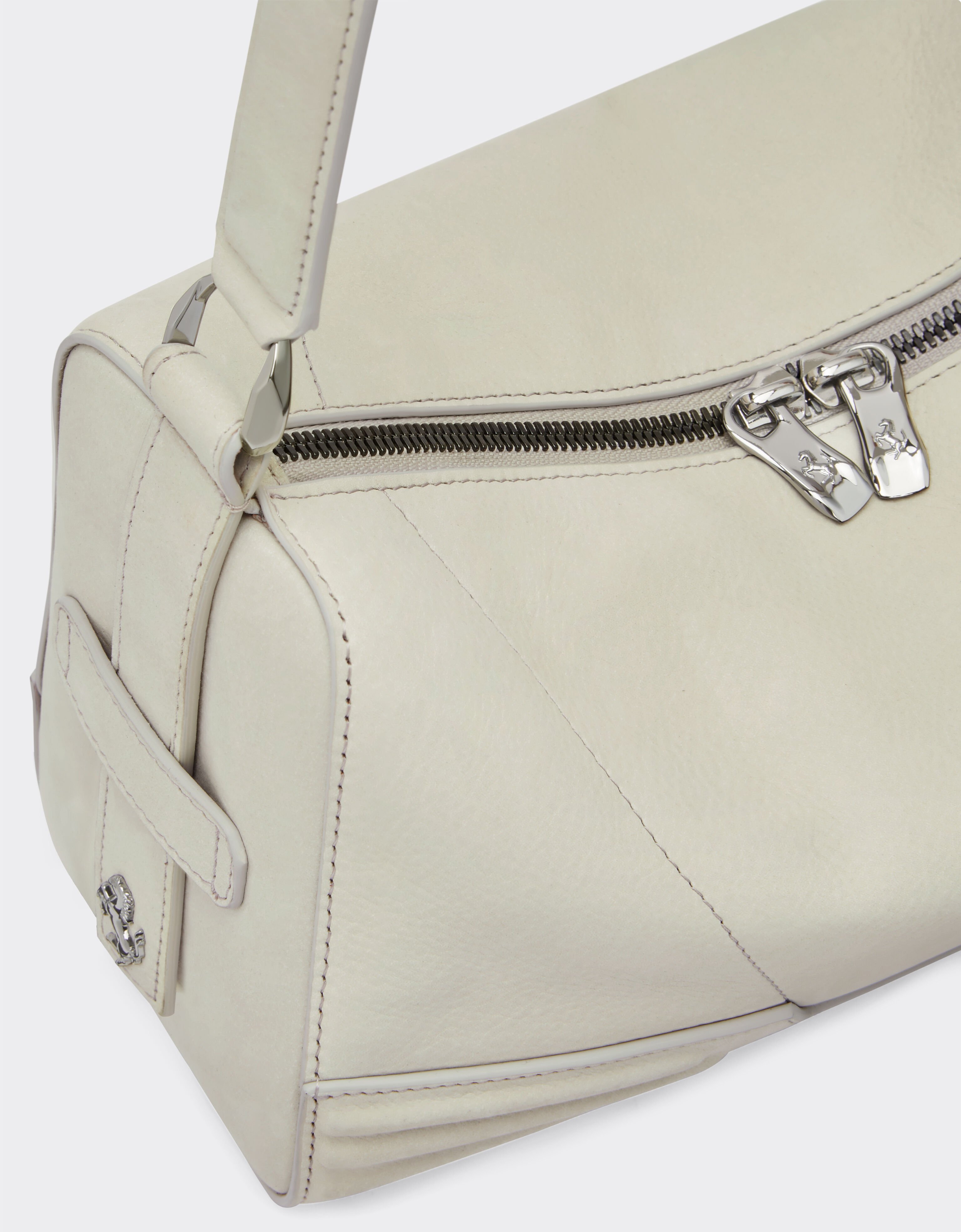 Ferrari Ferrari GT soft shoulder bag in nubuck leather Ecru 22118f