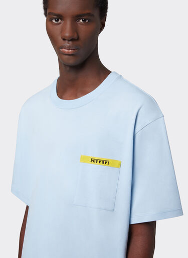 Ferrari T-shirt en coton avec élément contrastant Bleu clair 47825f