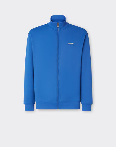 Ferrari Sweater in technical fabric with zip Klein Blue 21192f