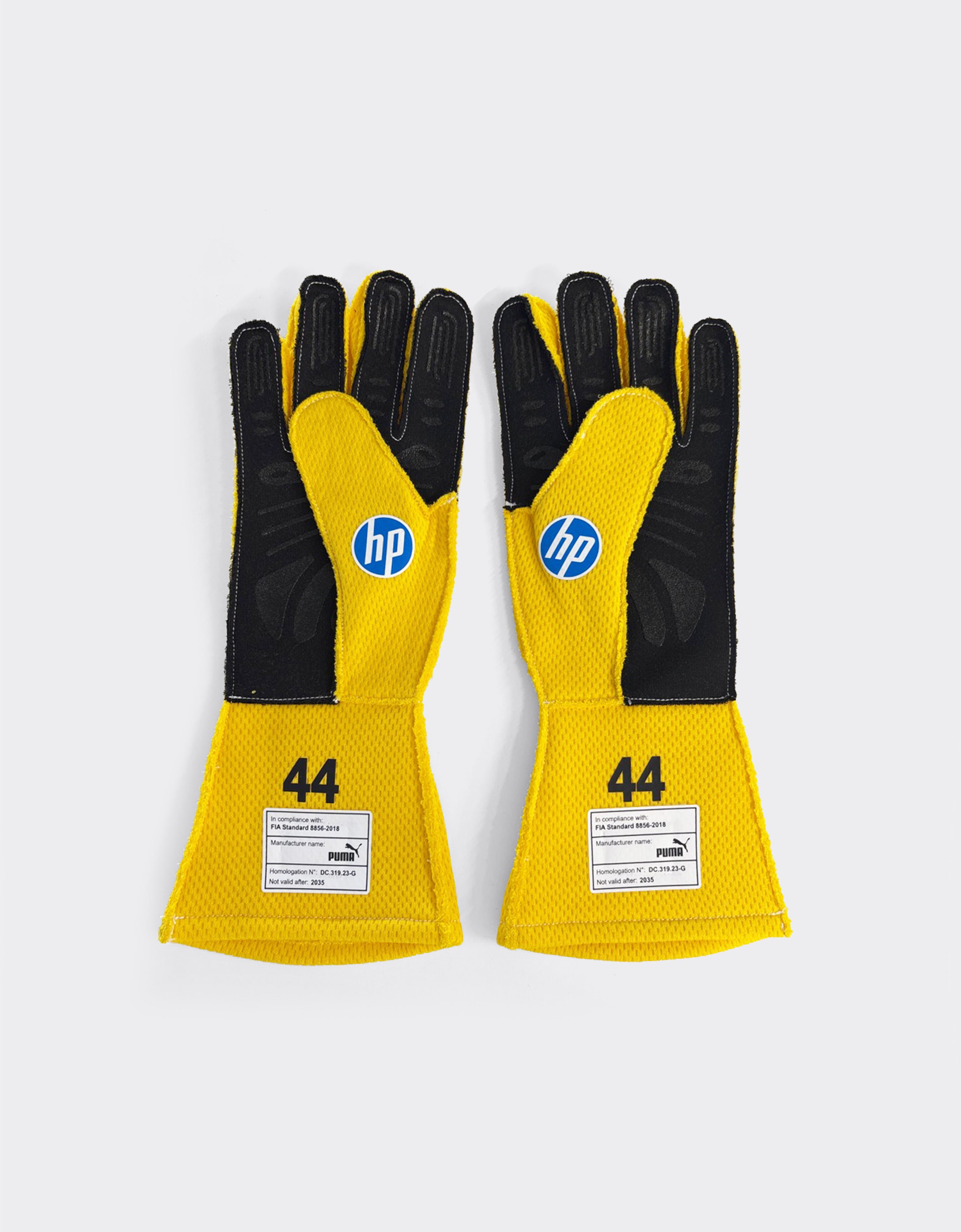Ferrari Lewis Hamilton Puma-Rennhandschuhe für die Scuderia Ferrari Gelb LA0CAf