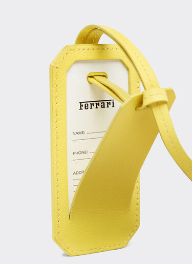 Ferrari Luggage tag in smooth nappa leather with logo Giallo Modena 22197f