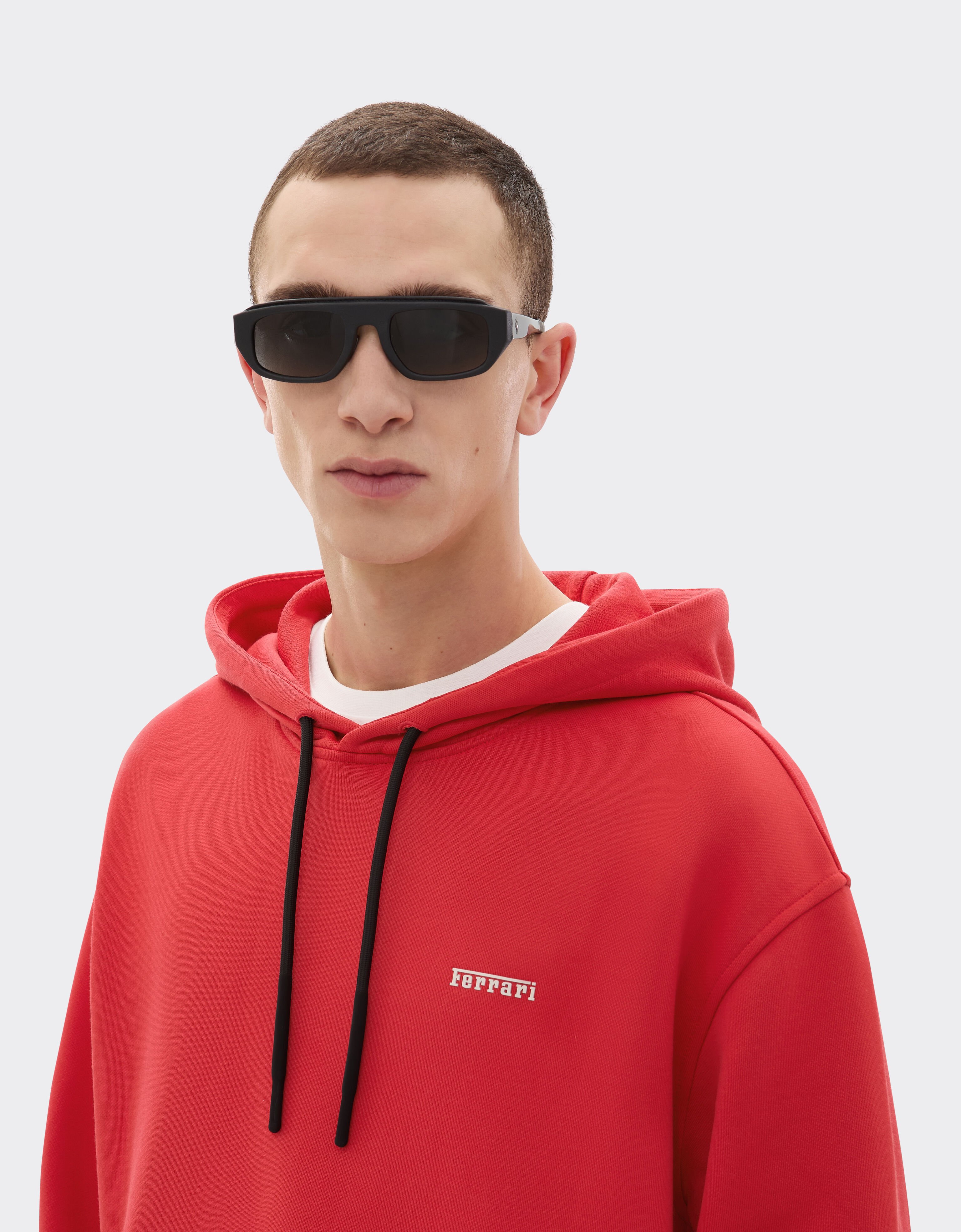 Ferrari Sweatshirt in technical fabric with Ferrari logo Racing red 48283f