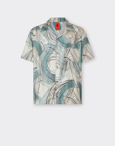 Ferrari Silk shirt with brushed print Ecru 21905f
