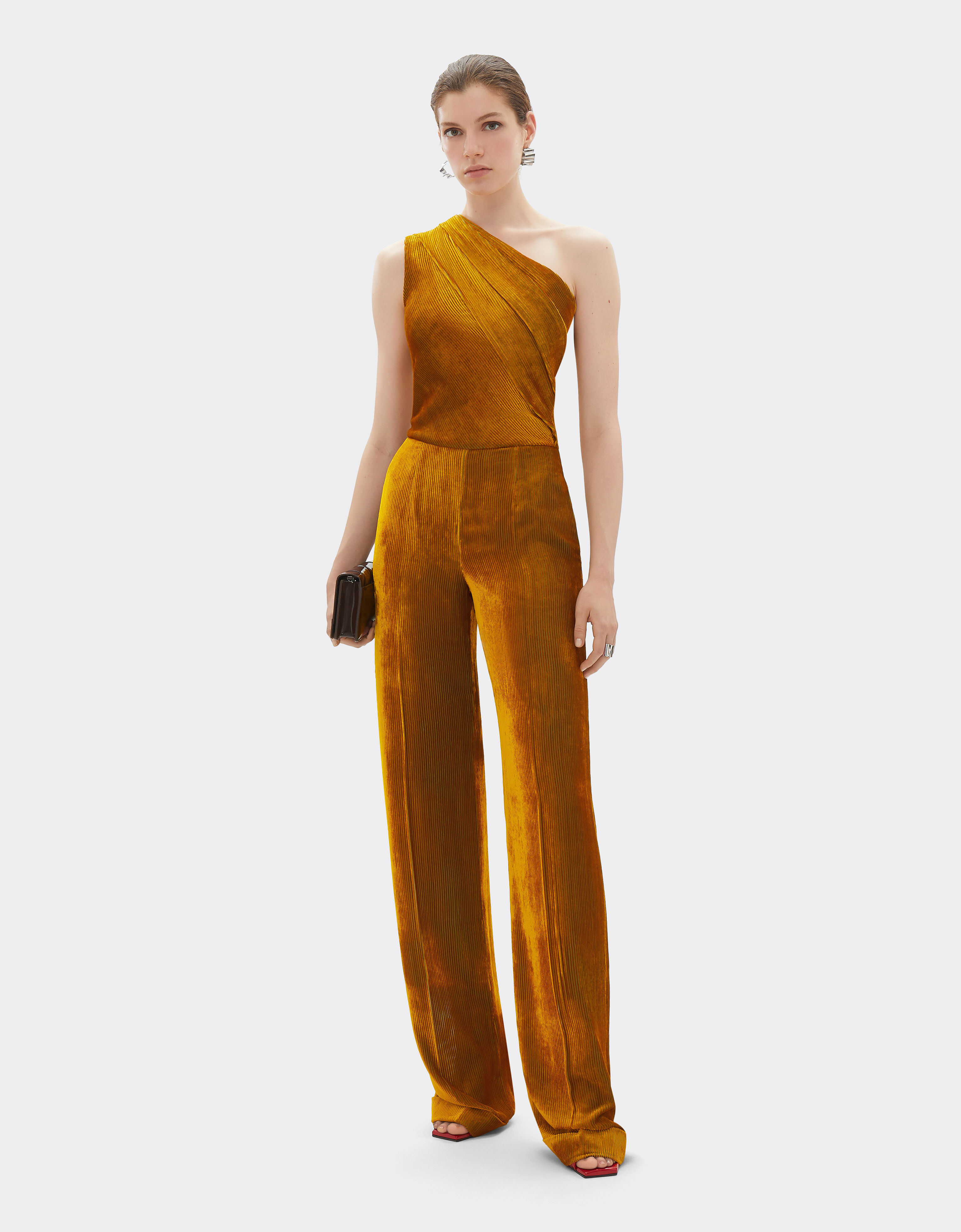 Ferrari Shiny corduroy jumpsuit Gold 22647f