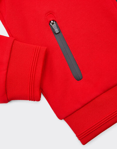 Ferrari Sweat-shirt en coton éponge avec capuche et zip Rosso Corsa 48526fK