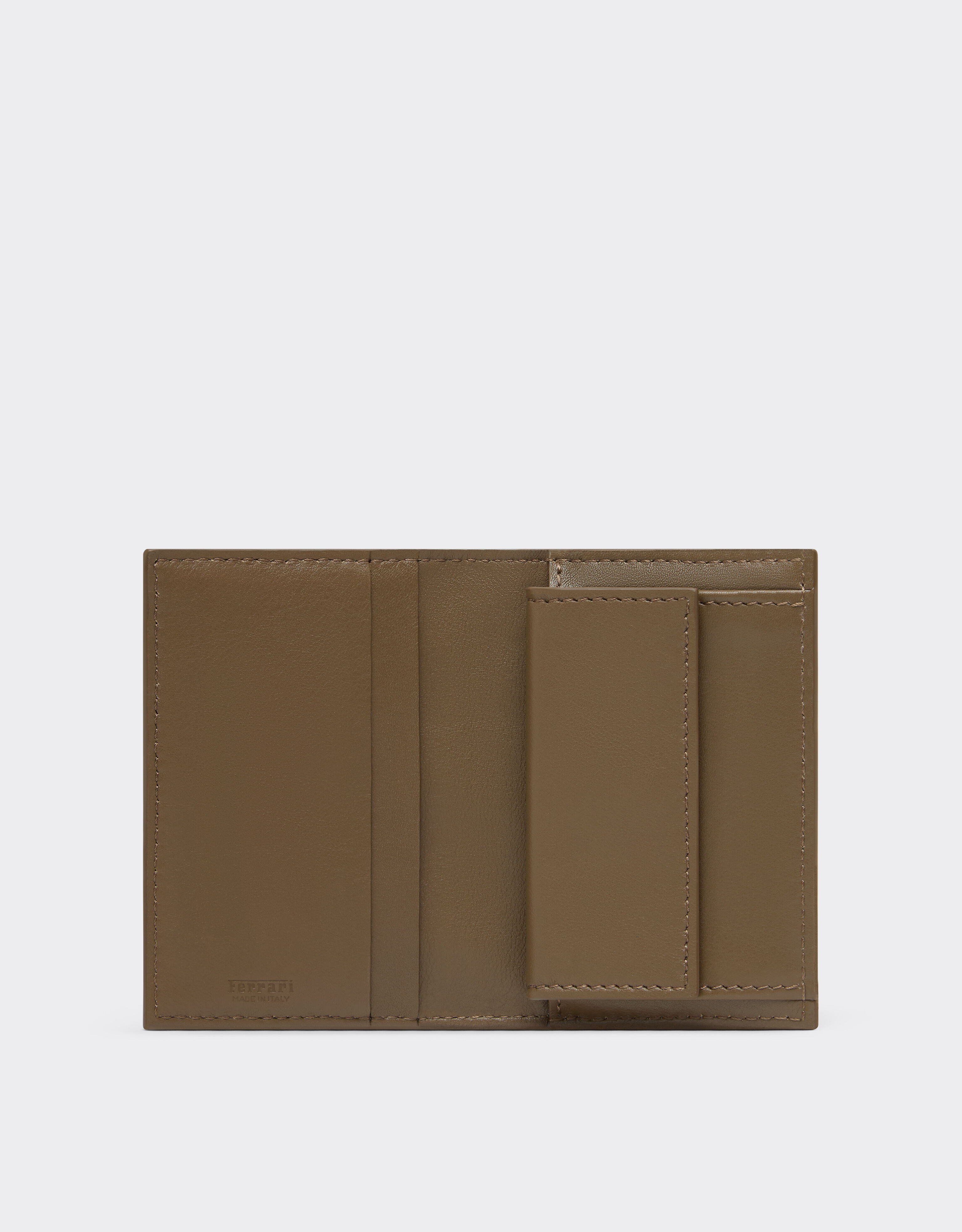 Ferrari Card holder with smooth leather pocket Khaki Green 50620f