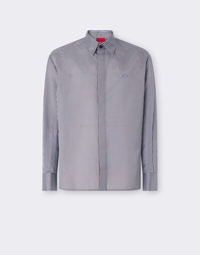 Ferrari Silk-blend Barré shirt with embroidery Powder Blue CWMSH0021WPL0012f